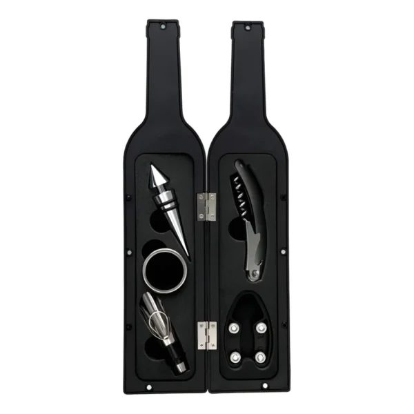 Kit Para Vinho 5 Peças Com Saca Rolha - Corta Lacre