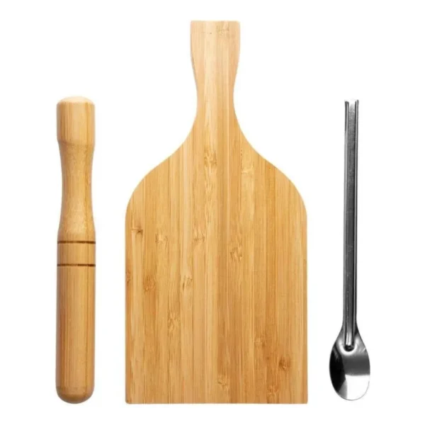 Kit Para Caipirinha 3 Peças Bambu Clink Ck3526