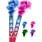 Kit Com 2 Fumaça Chá Revelação Bastão Baby Emotion Skyfest Cor Azul