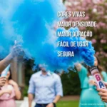 Kit Com 2 Fumaça Chá Revelação Bastão Baby Emotion Skyfest Cor Azul