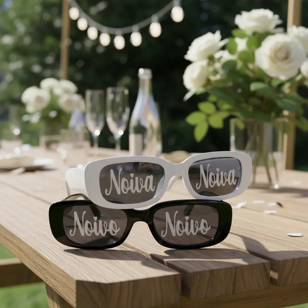 Kit 2 Óculos Noiva Noivo Festa Retro Casamento Kit 2 Óculos Noiva Noivo Festa Retro Casamento