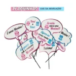 Plaquinha Para Fotos Festa Chá Revelação 10 Unidades