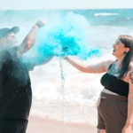 2 Tinta Em Pó Holi Chá Revelação Escapamento Balão 1 Azul + 1 Rosa