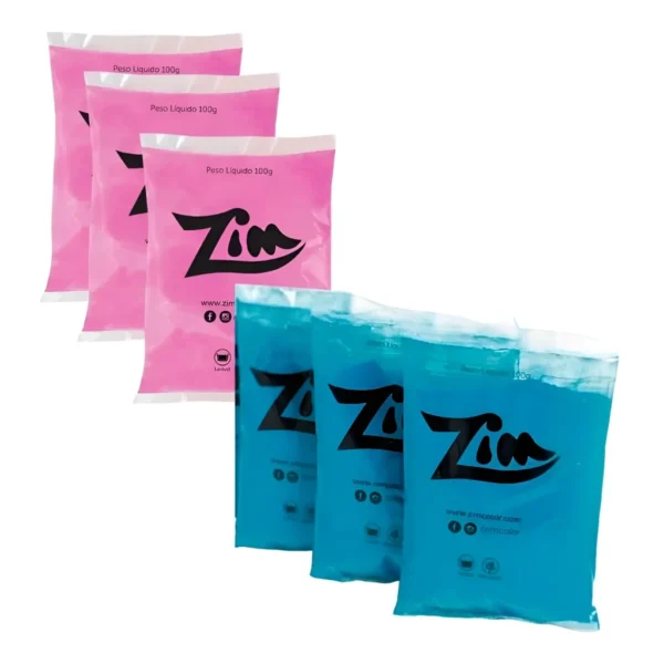 6 Tinta Em Pó Warna Pó Colorido Chá Revelação 3 Azul + 3 Rosa