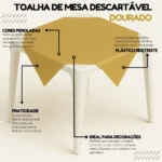 Kit Festa Toalha Para Mesa De Plástico Descartáveis 80x80cm