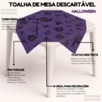 Toalha Mesa Descartável Decoração Kit Festa Halloween 10 Pçs