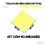 Kit Festa Toalhas Para Mesa Quadriculada Descartáveis 10 Un.