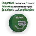 Extrator Barril Heineken + Mangueira Silicone Atoxica 10x6mm Cor Verde