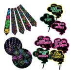 Kit Balada Festa Neon 150 Pçs Máscara, Tiara, Pulseira Neon