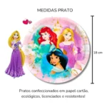 Kit Festa Princesas Disney 8 Copos 8 Pratos Aniversário