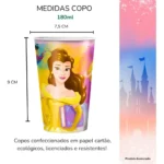 Kit Festa Princesas Disney 8 Copos 8 Pratos Aniversário