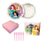 Kit Festa Princesas - Pratos, Copos, Guardanapos Garfos