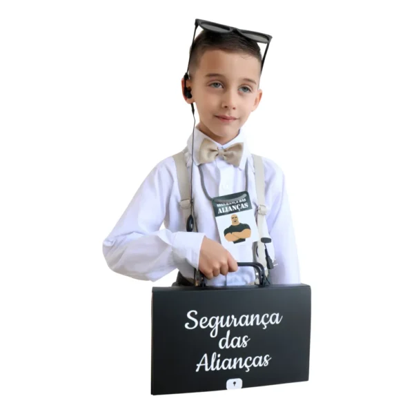 Maleta Segurança Das Alianças Pajem Óculos Distintivo Crachá