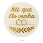 Kit Placa Pajem Frases E Porta Aliança Casamento Espelhado