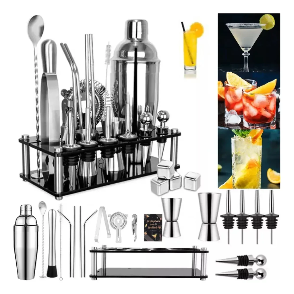 Kit Caipirinha Profissional 23 Peças Inox Coqueteleira 750ml Kit Caipirinha Profissional 23 Peças Inox Coqueteleira 750ml