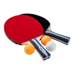 Kit Tênis De Mesa Ping Pong Vollo Com 2 Raquetes + 3 Bolas Cor Laranja/Azul