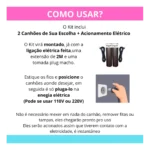 2 Lançador Chá Revelação Papel E/ou Pó - Aciona Elétrico