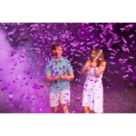 2 Lançador Chá Revelação Papel E/ou Pó - Aciona Elétrico