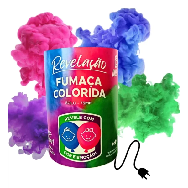 Fumaça Colorida Chá Revelação Lata Acionamento Elétrico