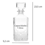 Licoreira Vidro Retro Garrafa Whisky Bar Frasco Luxo Licor