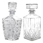 Combo 2 Decanter Frasco Decoração Cristal Whisky Licor