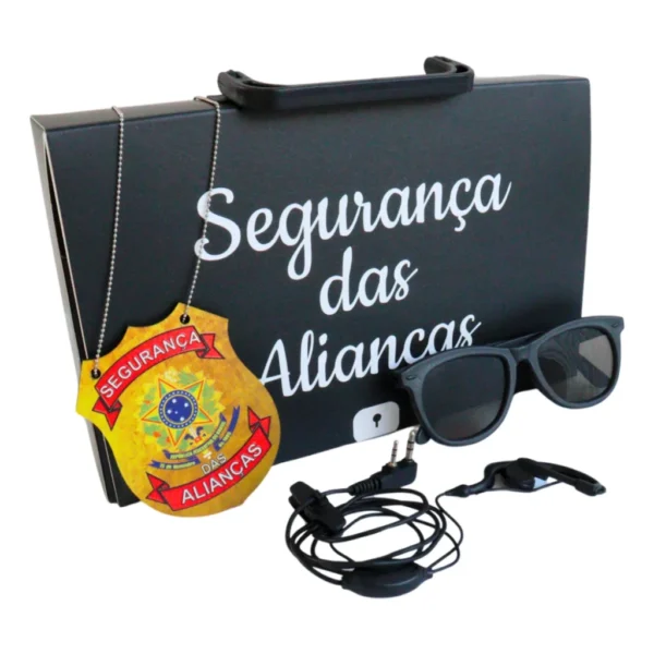 Maleta Segurança Das Alianças Pajem Óculos Distintivo Fone