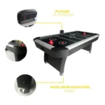 Mesa Air Hockey Ahead Sports Profissional Preto E Branco