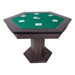 Mesa Carteado Poker Sextavada C/ 6 Gavetas Em Mdf Revestida