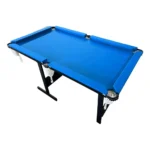 Mesa De Sinuca Bilhar 1,50x90 Mdf Completa 2 Tacos E Bolas Tecido Azul