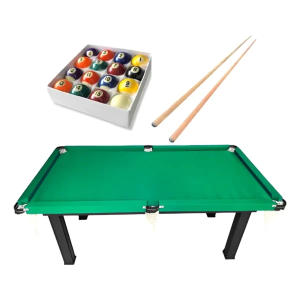 Mesa Sinuca Bilhar 1,80 Mdf 2 Pés Dobráveis C/bola E Tacos