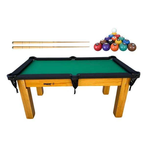 Mesa Sinuca Bilhar Adulto Madeira Maciça C/ Kit Completo