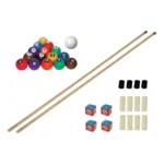 Mesa Sinuca Bilhar + Kit Bolas Numeradas 2 Tacos + Nivelador