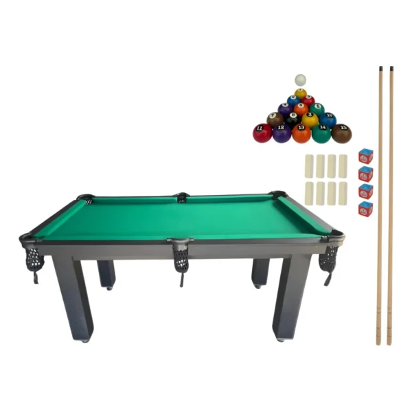 Mesa Sinuca Bilhar + Kit Bolas Numeradas 2 Tacos + Nivelador