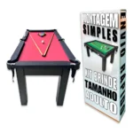 Mesa Sinuca Residencial Bilhar Snooker Grande Adulto Madeira Simples Sinuquinha