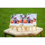 15 Mini Cavalete Flexível Madeira Cartão/foto/casamento
