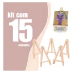 15 Mini Cavalete Flexível Madeira Cartão/foto/casamento