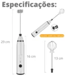 Mini Mixer Misturador De Bebidas 2 Em 1 Portátil Recarregável Inox