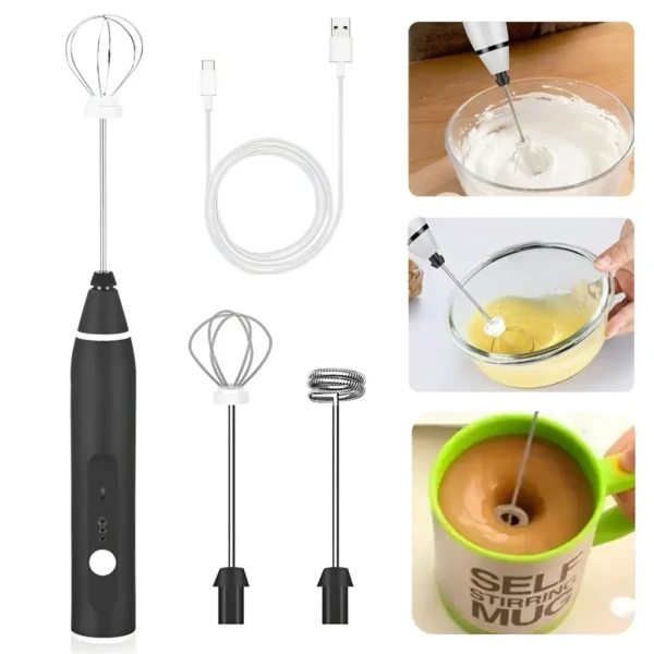 Mini Mixer Misturador De Bebidas 2 Em 1 Portátil Recarregável Inox