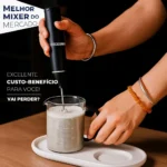 Misturador Elétrico Portátil Mini Mixer Inox Para Bebidas E Whey Recarregável Icecoorel