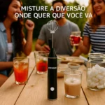 Misturador Elétrico Portátil Mini Mixer Inox Para Bebidas E Whey Recarregável Icecoorel