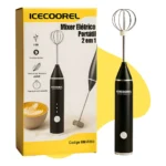 Misturador Elétrico Portátil Mini Mixer Inox Para Bebidas E Whey Recarregável Icecoorel