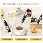 Misturador Mixer Bebidas/ovos Portátil Elétrico Bateria Mini Cor Preto Misturador De Café Elétrico Mini Mixer Para Café Misturador De Bebidas Mini Mixer Mackie Ferramentas