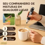 Misturador Mixer Bebidas/ovos Portátil Elétrico Bateria Mini Cor Preto Misturador De Café Elétrico Mini Mixer Para Café Misturador De Bebidas Mini Mixer Mackie Ferramentas