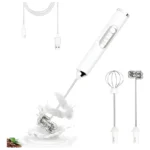 Mixer Misturador De Bebidas 2 Em 1 Inox Ovos Café Bateria Cor Branco