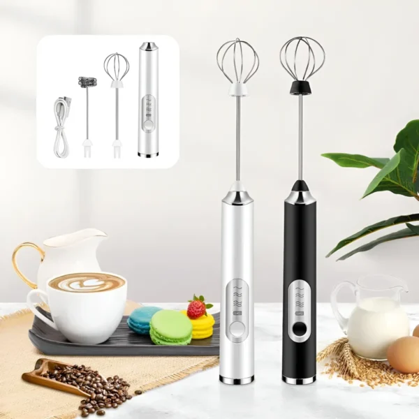 Misturador mixer portátil bebidas bartender regarregavel Usb Branco Preto