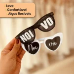 2 Óculos Festa Casamento Noiva Noivo Despedida Coração Casei