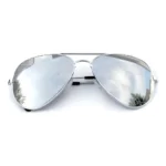 Óculos Para Fantasia Aviador Policial Espelhado Prata Festa Desenho Police