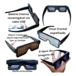 Óculos Led Luminoso Imagens Para Festas Baladas Eventos