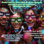 Óculos Led Neon Com 1 Caneta Giz + Pilha Brinde