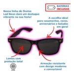 Óculos Led Neon Com 1 Caneta Giz + Pilha Brinde